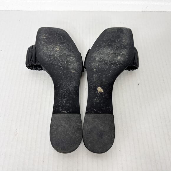 Reformation Sandals Womens Size 9.5 Black Marcella Ruched Slide Square Toe‎ - Picture 8 of 8